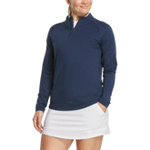 Quarter-Zip Printed Sleeve Mid-Layer Women