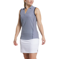Stripe Open Placket Sleeveless Women