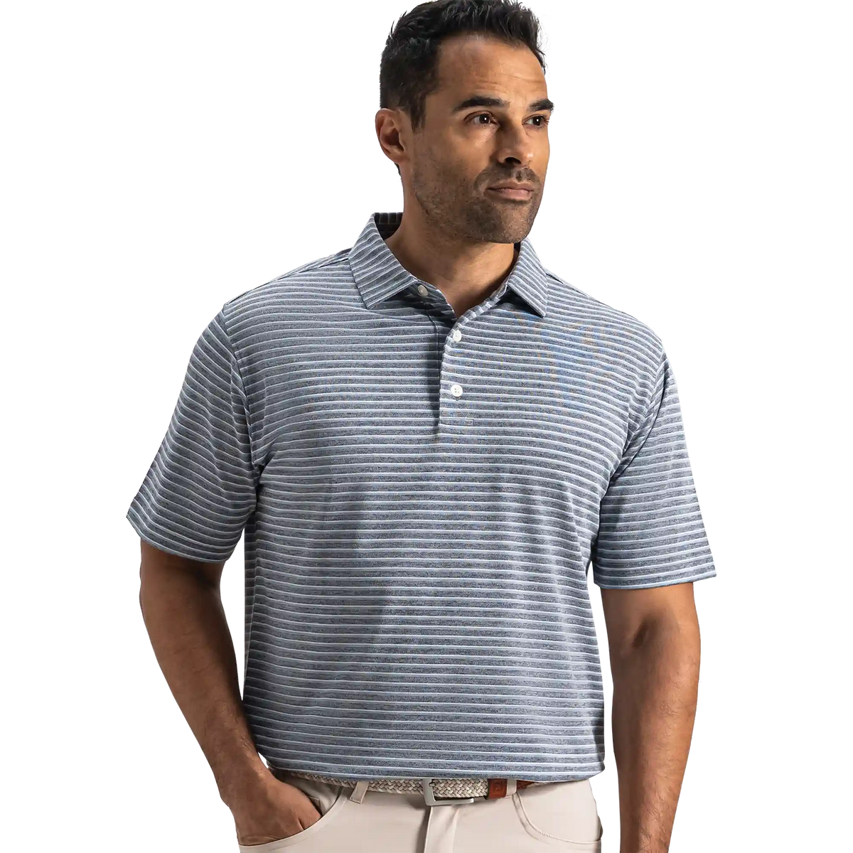 Heather Pin Pop Stripe Pique