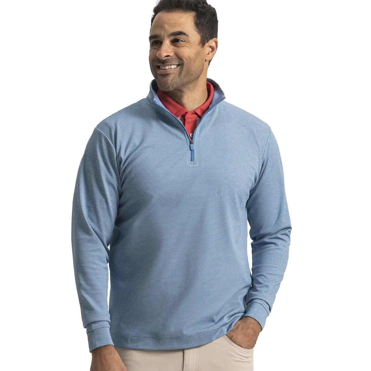 Quarter-Zip Ottoman Stripe Knit